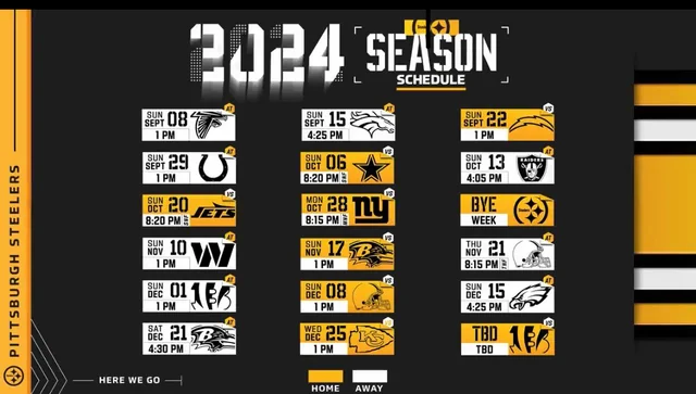 steelers schedule steelers schedule
